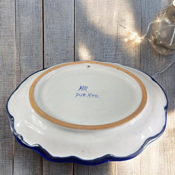 Hand Made Talavera Pottery Mexican Ceramic Hand Painted Tray Oval Dish HR Puebla - Picture 2 of 13